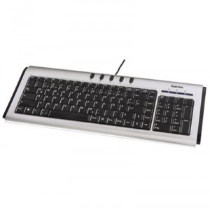 Hama - Clavier USB "SL530" - extra plat - Noir  Silver (F2052330)