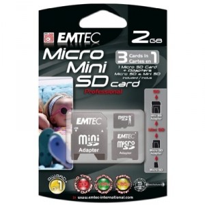 EMTEC Magnetics Grupo de Micro-SD CARD 2 GB EMTEC 3in1 (3126170066954)