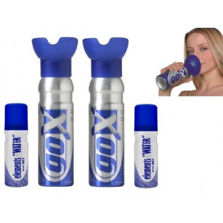 PACK OF 2 LITRE CANS OF OXYGEN 6 + 2 MIST BLOWERS 25 ML - cans of pure oxygen that breathes - BRAND GOX